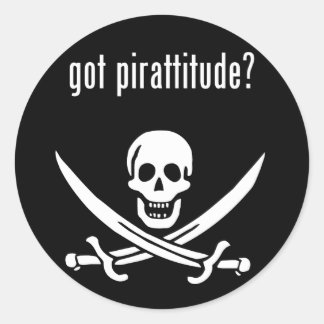 got pirattitude? classic round sticker