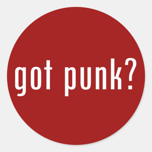 got punk? classic round sticker (Front)