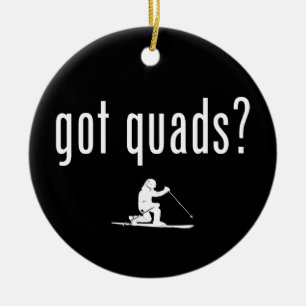 Got Quads Telemark Skiing Ceramic Ornament