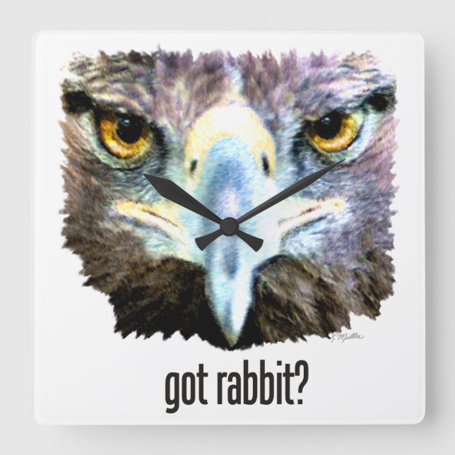 Got Rabbit? Square Wall Clock (Front)