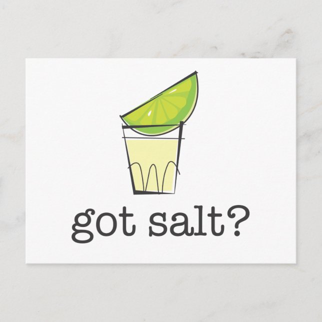 Got Salt? Tequila Shot with Lime Postcard (Front)