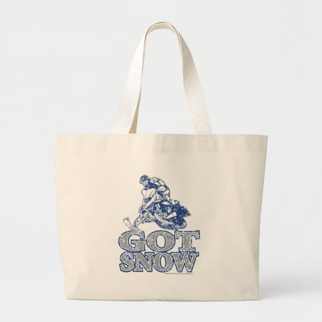 Got-Snow-Distressed-GreyBlu Large Tote Bag (Front)