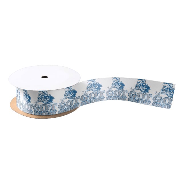 Got-Snow-Distressed-GreyBlu Satin Ribbon (Spool)