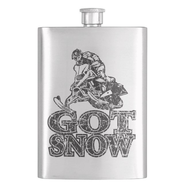 Got Snow Snowmobiler Hip Flask (Front)