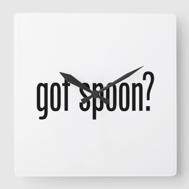 got spoon square wall clock (Front)