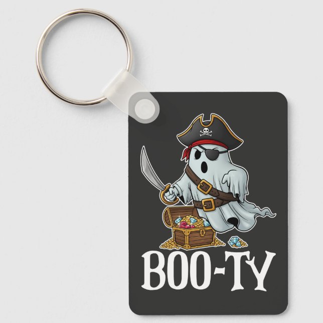 Got That Boo-ty Ghostly Pirate Halloween Keychain (Front)