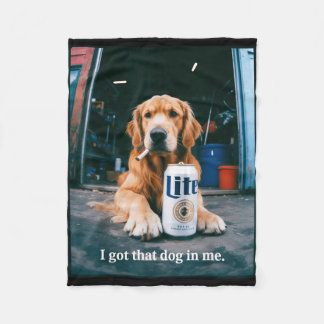 Got that dog in funny golden retriever smoking fleece blanket