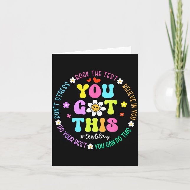 Got this don't stress rock the test test day card (Front)
