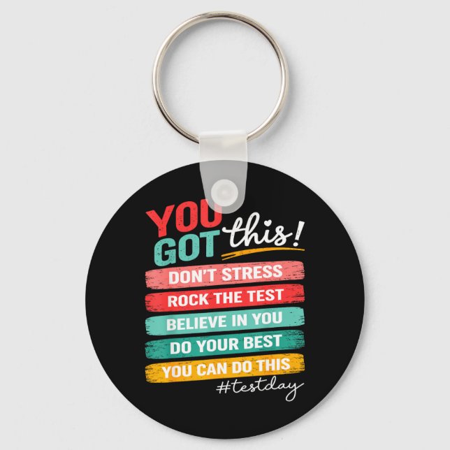 Got This Test Day State Testing Teacher Staar Test Keychain (Front)
