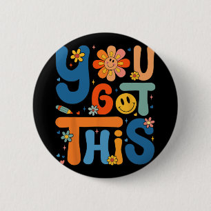 Got This Testing Day Groovy Motivational Teacher S 2 Inch Round Button