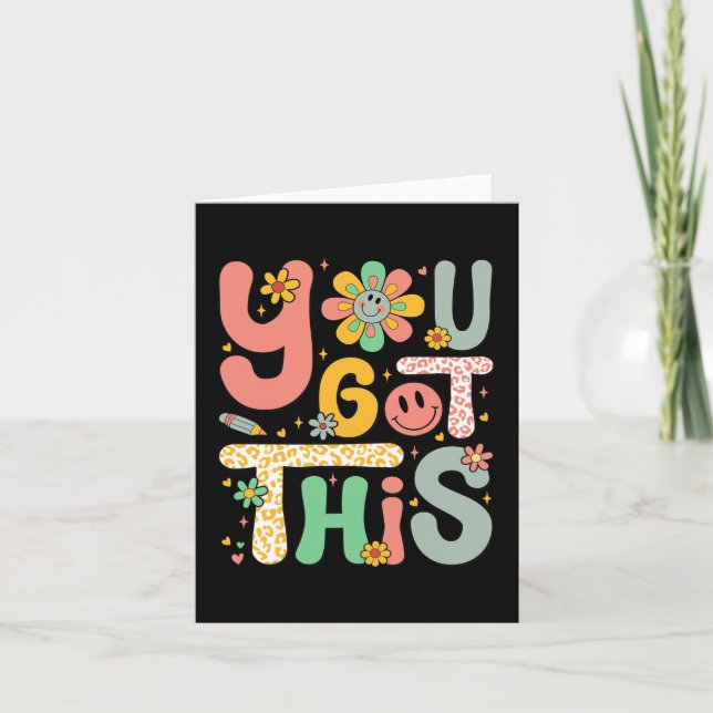 Got This Testing Day Groovy Motivational Teacher S Card (Front)