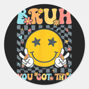 Got This Testing Day Groovy Motivational Teacher S Classic Round Sticker