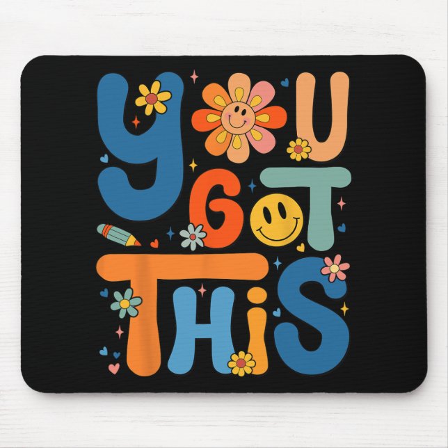 Got This Testing Day Groovy Motivational Teacher S Mouse Pad (Front)