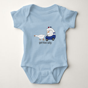 Got Too Silly Funny Goose Police Humour Baby Bodysuit