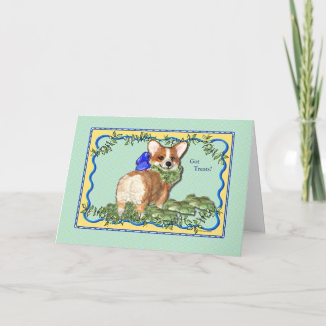 "Got Treats?" Corgi Greeting Card (Front)