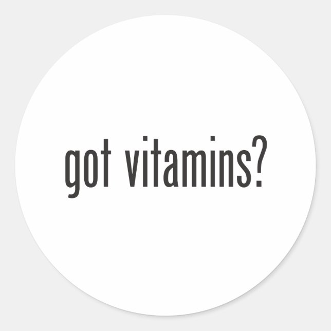 got vitamins classic round sticker (Front)