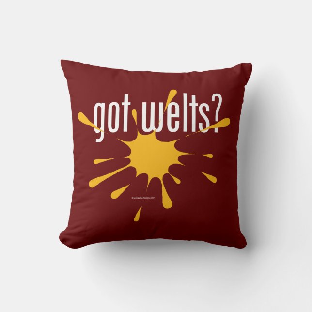 got welts? throw pillow (Front)