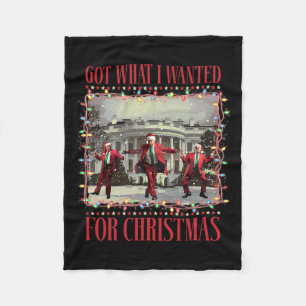 Got What I Wanted For Christmas Santa Funny Trump  Fleece Blanket