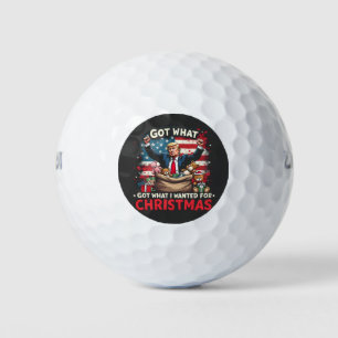 Got What I Wanted For Christmas Trump Santa Golf Balls