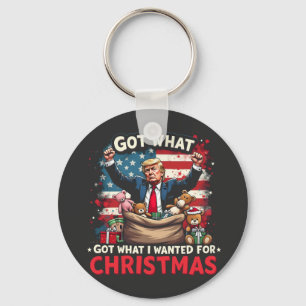 Got What I Wanted For Christmas Trump Santa Keychain