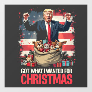 Got What I wanted For Christmas Trump Santa Window Cling