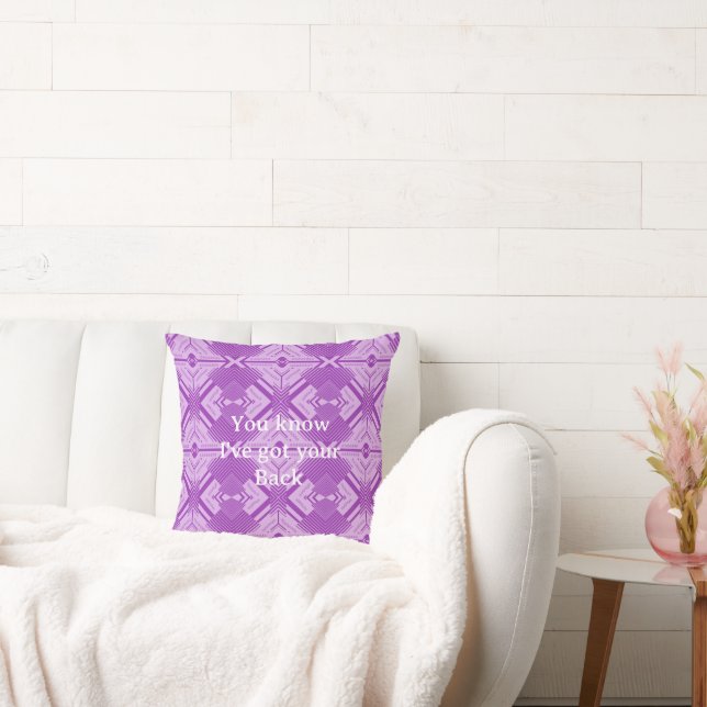 Got Your Back Chevron Abstract Art Pattern Throw Pillow (Couch)