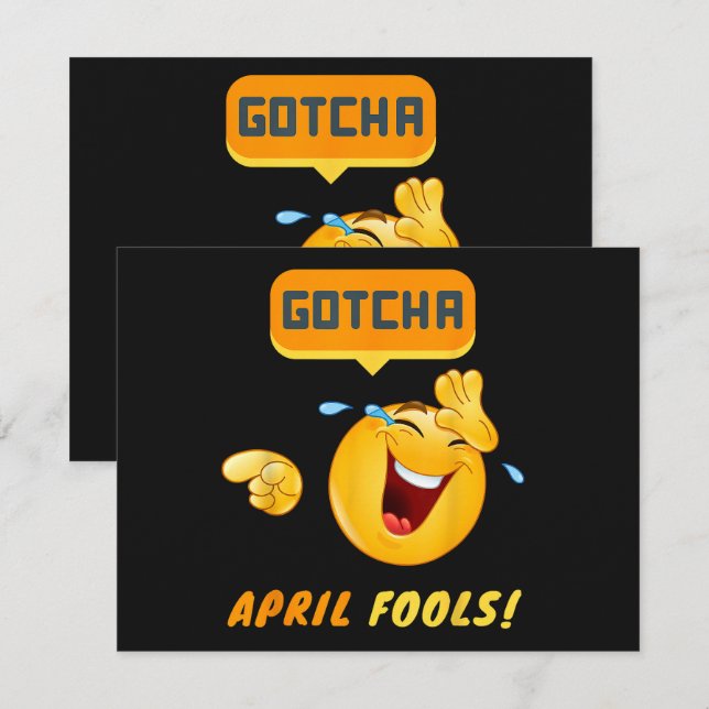 GOTCHA - April Fool's Day Funny Invitation (Front/Back)