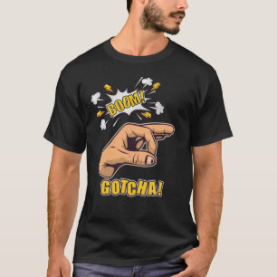 Gotcha Finger Hole Hand Meme T-Shirt