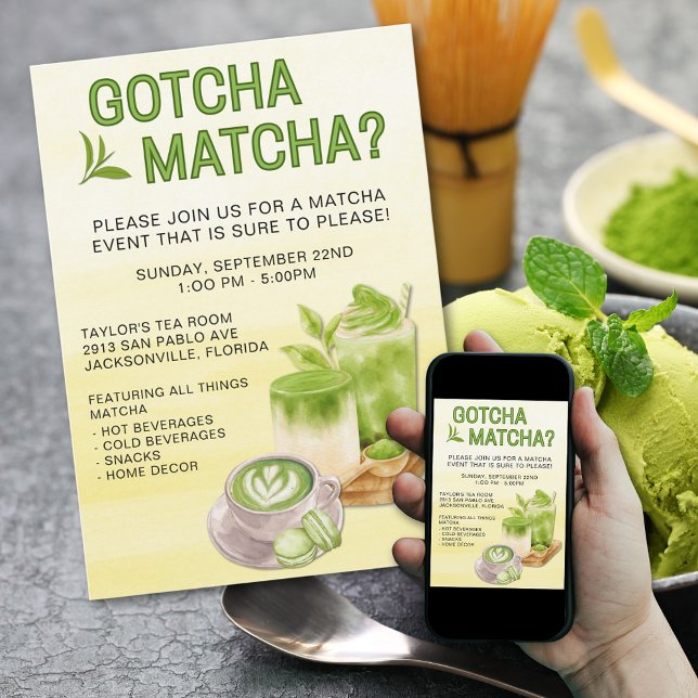 Gotcha Matcha? Event Invitation (Creator Uploaded)