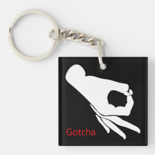 Gotcha You Looked Game Different Image Each Side Keychain