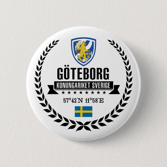 Göteborg 2 Inch Round Button (Front)