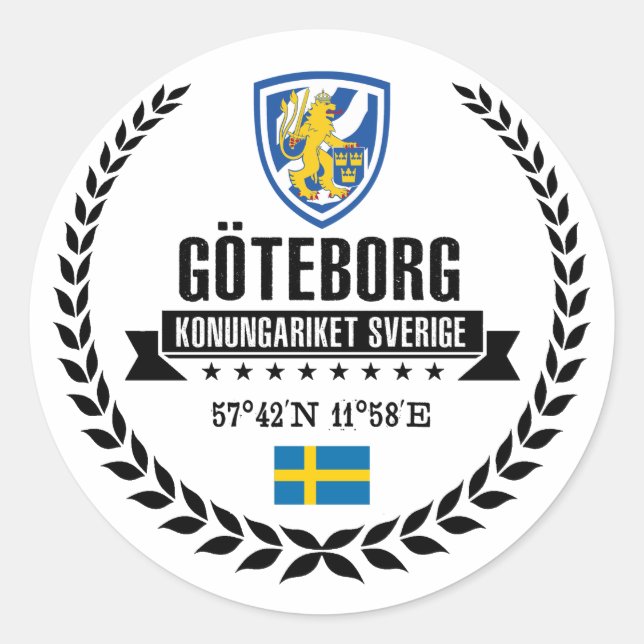 Göteborg Classic Round Sticker (Front)