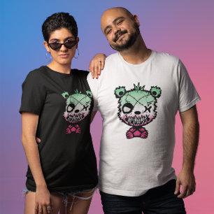 Goth Abrosexual Pride Flag Coloured Bear T-Shirt