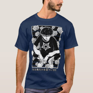Goth Anime Boy Gothic Japanese Aesthetic Vaporware T-Shirt