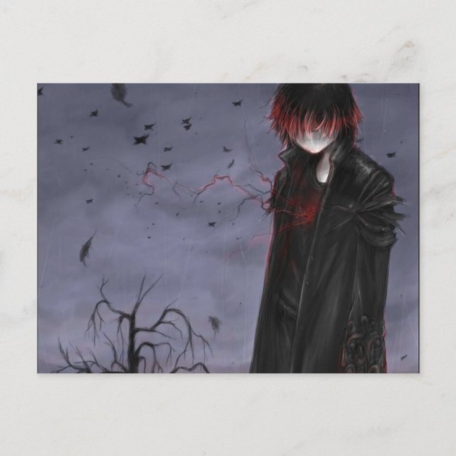 Goth Anime Guy Postcard (Front)