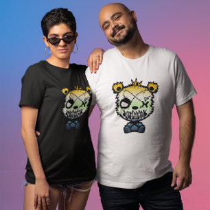 Goth AroAce Agender Pride Flag Coloured Bear T-Shirt