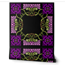 Goth Art Nouveau Rose and Dahlia Purples