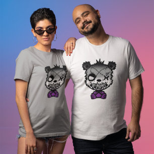 Goth Asexual Pride Flag Coloured Bear T-Shirt