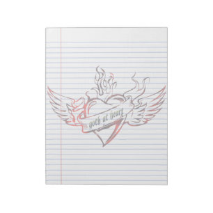Goth at Heart Tattoo Art Lined Notepad