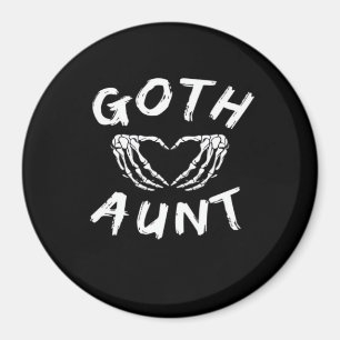 Goth Aunt Funny Emo Auntie Punk Cute Skeleton Hand Magnet