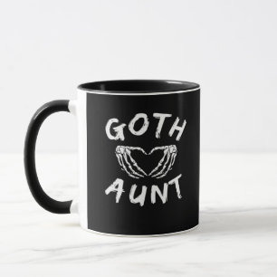 Goth Aunt Punk Skeleton Heart Hands Gothic Design Mug