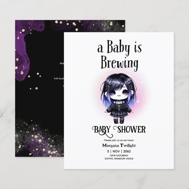 Goth Baby Girl is Brewing Vampire Bat Gothic (Front/Back)