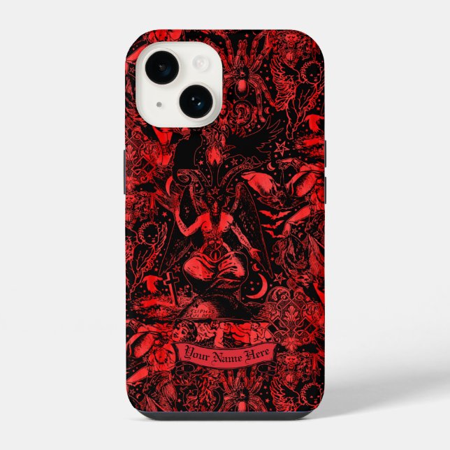 Goth Baphomet Red Devil Satanic Grunge Gothic iPhone Case (Back)