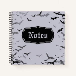 Goth Bats Lavender and Black Notebook 