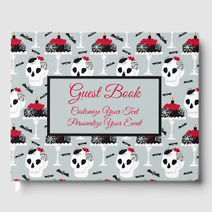 Goth Birthday Graduation Skeleton Spider Cake Guest Book