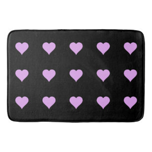 Goth Black and Pink Heart Design Bath Mat