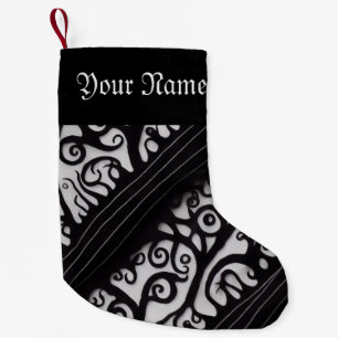 Goth Black and White Christmas Stocking