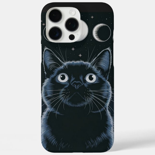 Goth Black Cat, Goth Gift, Witching Hour Black Cat Case-Mate iPhone Case (Back)