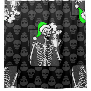 goth black christmas skull coffee skeleton green