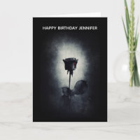 Goth Black Rose Dripping Blood Macabre Birthday